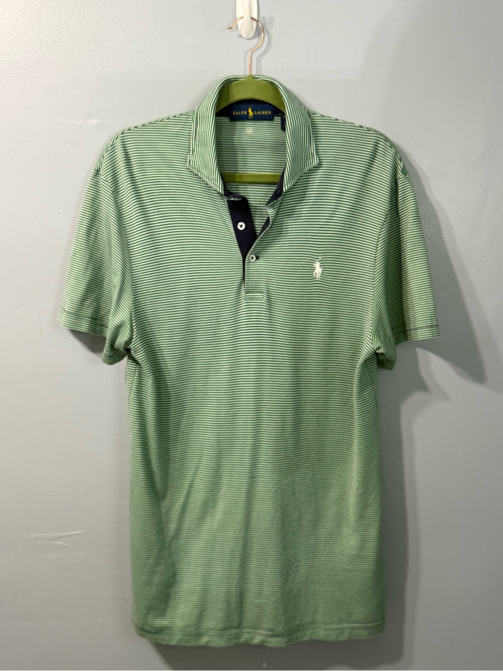 Ralph Lauren Green‎ Striped Pro Fit Men’s Golf Polo Men’s Shirt Size Medium